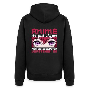 Anime Manga Otaku Japan Waifu Anime Girl Cosplay - Unisex Premium Bio Zip Hoodie - Schwarz - Hinten - Nico (187cm)