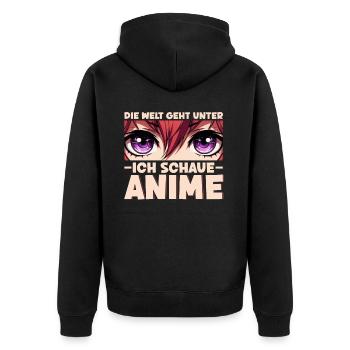 Anime Manga Otaku Japan Waifu Anime Girl Cosplay - Unisex Premium Organic Zip Hoodie - black - Back - Nico (187cm)