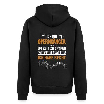 Opernsänger hat immer Recht Opera House Lover - Veste à capuche bio Premium Unisexe - noir - Dos - Nico (187cm)