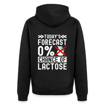Lactose intolerance Lactose intolerant - Unisex Premium Organic Zip Hoodie - black - Back - Nico (187cm)