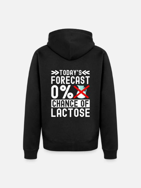 Lactose intolerance Lactose intolerant - Unisex Premium Organic Zip Hoodie - black