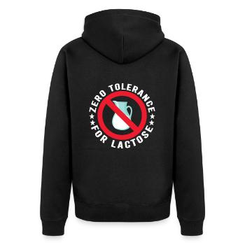 Lactose intolerance Lactose intolerant - Unisex Premium Organic Zip Hoodie - black - Back - Nico (187cm)