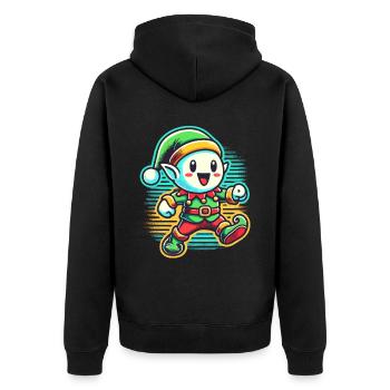 Joyeux Noël Gnome Dessin Animé - Veste à capuche bio Premium Unisexe - noir - Dos - Nico (187cm)