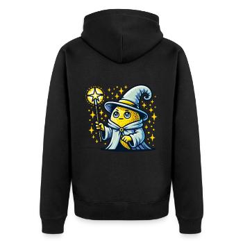 Magical Lemon Mage with Star Staff - Unisex Premium Organic Zip Hoodie - black - Back - Nico (187cm)