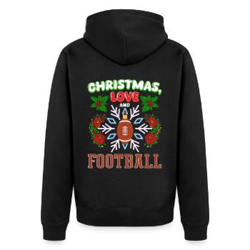 College Football Spieler Team Weihnachten Liebe - Unisex Premium Bio Zip Hoodie - Schwarz - Hinten - Nico (187cm)