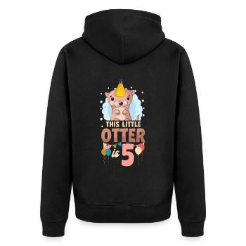 Anniversaire de la loutre Cette petite loutre - Veste à capuche bio Premium Unisexe - noir - Dos - Nico (187cm)