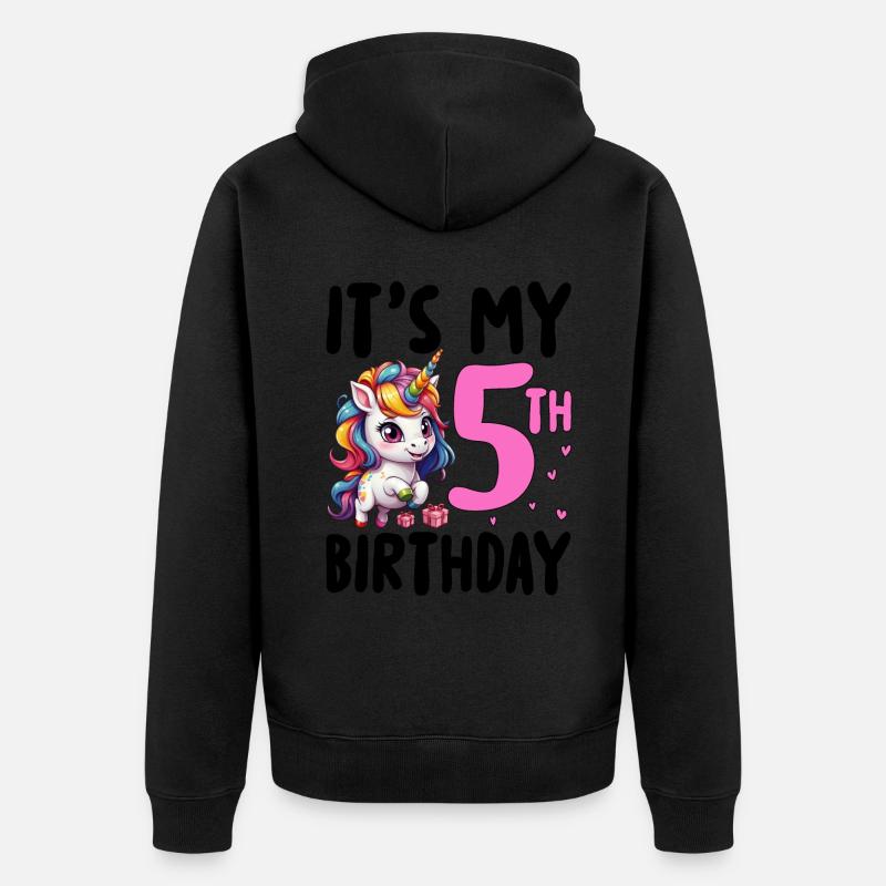 C’est mon 5ème anniversaire - Veste à capuche bio Premium Unisexe - noir