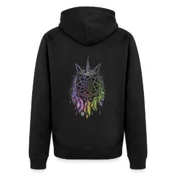 Attrape-rêves Licorne - Veste à capuche bio Premium Unisexe - noir - Dos - Nico (187cm)
