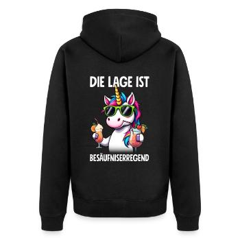 La situation est l’ivresse - Veste à capuche bio Premium Unisexe - noir - Dos - Nico (187cm)