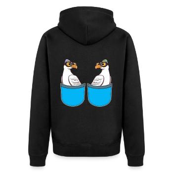 Marins Seagulls Marins maritimes - Veste à capuche bio Premium Unisexe - noir - Dos - Nico (187cm)