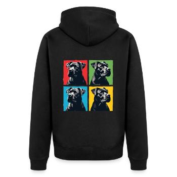Cane Corso für einen Cane Corso Besitzer - Unisex Premium Bio Zip Hoodie - Schwarz - Hinten - Nico (187cm)