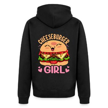 Cheeseburger Girl Burger Girl - Veste à capuche bio Premium Unisexe - noir - Dos - Nico (187cm)