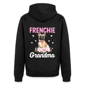 Amateurs de bouledogues Bouledogues Français Mamie Ven - Veste à capuche bio Premium Unisexe - noir - Dos - Nico (187cm)