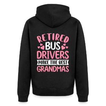 Retired Bus Driver Granny Retired Bus Driver Granny Retired - Unisex Premium Organic Zip Hoodie - black - Back - Nico (187cm)