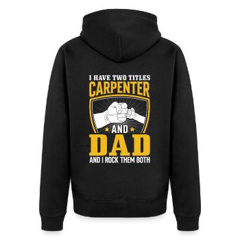 charpentier papa rock les deux menuisier menuisier - Veste à capuche bio Premium Unisexe - noir - Dos - Nico (187cm)