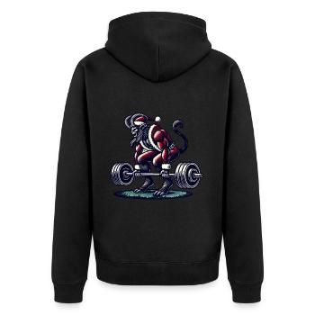 Noël Krampus Bodybuilder Entraînement musculaire - Veste à capuche bio Premium Unisexe - noir - Dos - Nico (187cm)