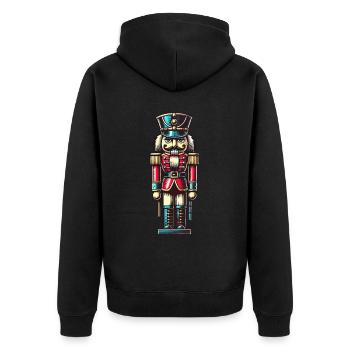 Christmas Nutcracker Noble - Unisex Premium Organic Zip Hoodie - black - Back - Nico (187cm)