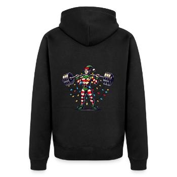 Elfe de fitness de Noël avec haltères - Veste à capuche bio Premium Unisexe - noir - Dos - Nico (187cm)