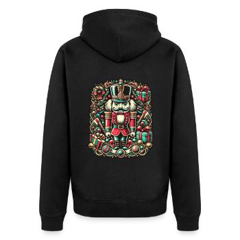 Nutcracker Christmas Festive Colorful - Unisex Premium Organic Zip Hoodie - black - Back - Nico (187cm)
