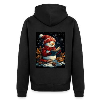 Snowman Christmas Decoration Women Men Children - Unisex Premium Organic Zip Hoodie - black - Back - Nico (187cm)