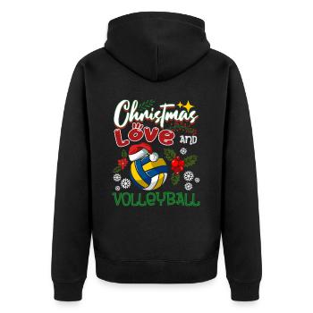 Joueur de volley-ball équipe club Noël, amour - Veste à capuche bio Premium Unisexe - noir - Dos - Nico (187cm)