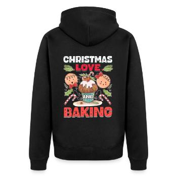 Christmas, Love and Baking, Sweet Holiday Joy - Unisex Premium Organic Zip Hoodie - black - Back - Nico (187cm)