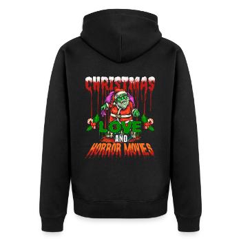 Horror Movie Zombie Santa Weihanchten Liebe Horror - Unisex Premium Bio Zip Hoodie - Schwarz - Hinten - Nico (187cm)