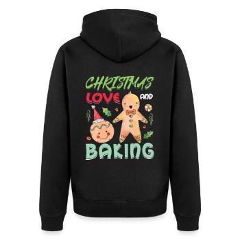 Christmas, Love and Baking, Sweet Holiday Joy - Unisex Premium Organic Zip Hoodie - black - Back - Nico (187cm)