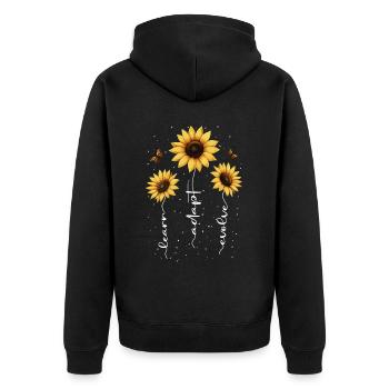 Fleurs d’été Fleur Inspiration Dicton de motivation - Veste à capuche bio Premium Unisexe - noir - Dos - Nico (187cm)
