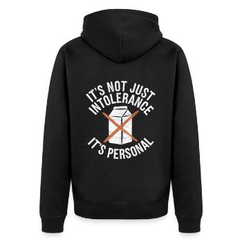 Lactose intolerance Lactose intolerant - Unisex Premium Organic Zip Hoodie - black - Back - Nico (187cm)