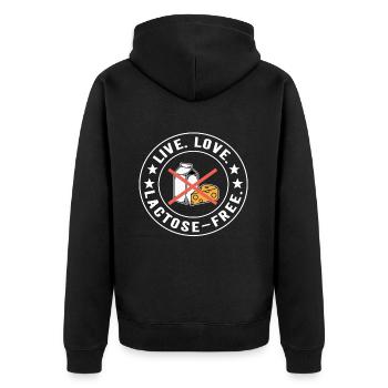 Intolérance au lactose Intolérance au lactose - Veste à capuche bio Premium Unisexe - noir - Dos - Nico (187cm)