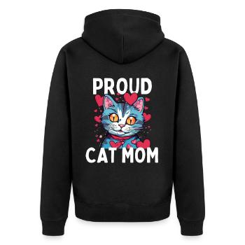 Fier chat maman chat chaton amoureux des chats - Veste à capuche bio Premium Unisexe - noir - Dos - Nico (187cm)