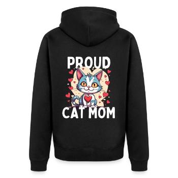 Fier chat maman coeur chaton pour - Veste à capuche bio Premium Unisexe - noir - Dos - Nico (187cm)