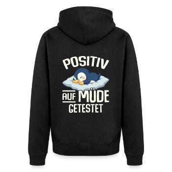Testé positif pour la chemise de nuit fatiguée - Veste à capuche bio Premium Unisexe - noir - Dos - Nico (187cm)