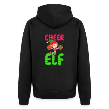 Weihnachten Cheerleader Cheer Elf - Unisex Premium Bio Zip Hoodie - Schwarz - Hinten - Nico (187cm)