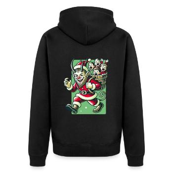 Weihnachtsmann Krampus Unartige Kinder Folklore - Unisex Premium Bio Zip Hoodie - Schwarz - Hinten - Nico (187cm)