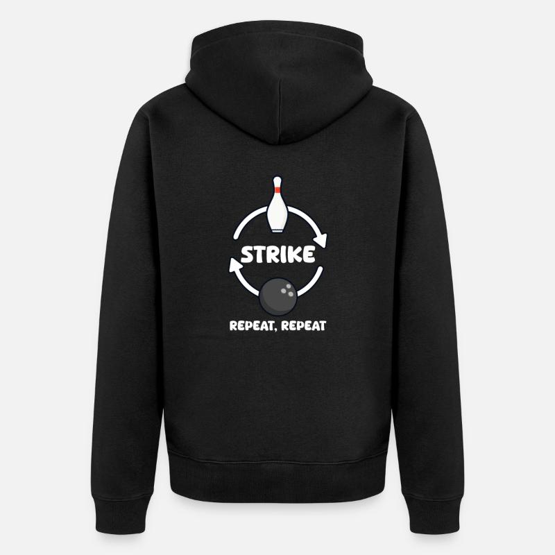 Bowling Strike, répéter, répéter - Veste à capuche bio Premium Unisexe - noir