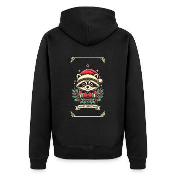 Ambiance de Noël mignon raton laveur - Veste à capuche bio Premium Unisexe - noir - Dos - Nico (187cm)