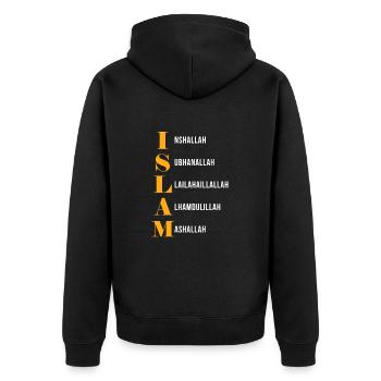 Musulman Islam Allah Ramadan Kareem Cadeau - Veste à capuche bio Premium Unisexe - noir - Dos - Nico (187cm)
