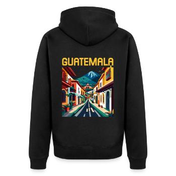 Guatemala Antigua-Barbuda Île des Caraïbes Cadeau - Veste à capuche bio Premium Unisexe - noir - Dos - Nico (187cm)