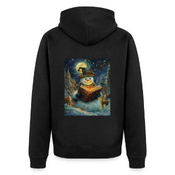 Snowman Christmas Decoration Women Men Children - Unisex Premium Organic Zip Hoodie - black - Back - Nico (187cm)