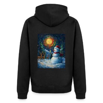 Snowman Christmas Decoration Women Men Children - Unisex Premium Organic Zip Hoodie - black - Back - Nico (187cm)