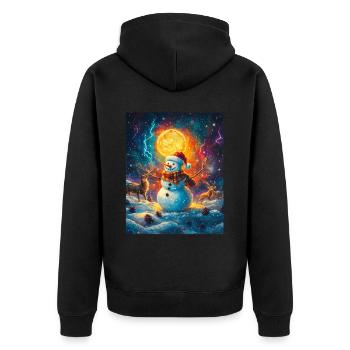 Snowman Christmas Decoration Women Men Children - Unisex Premium Organic Zip Hoodie - black - Back - Nico (187cm)