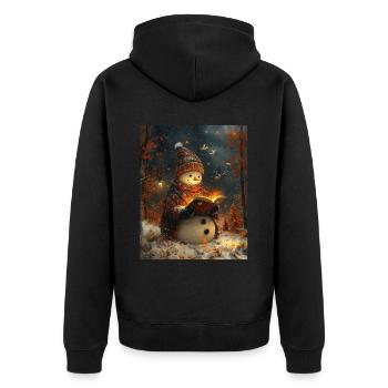 Snowman Christmas Decoration Women Men Children - Unisex Premium Organic Zip Hoodie - black - Back - Nico (187cm)