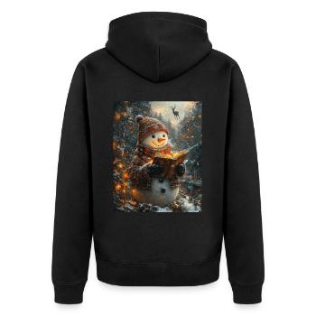 Snowman Christmas Decoration Women Men Children - Unisex Premium Organic Zip Hoodie - black - Back - Nico (187cm)