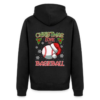 Joueur de baseball équipe club Noël amour - Veste à capuche bio Premium Unisexe - noir - Dos - Nico (187cm)