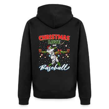 Joueur de baseball équipe club Noël amour - Veste à capuche bio Premium Unisexe - noir - Dos - Nico (187cm)