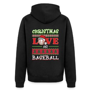 Joueur de baseball équipe club Noël amour - Veste à capuche bio Premium Unisexe - noir - Dos - Nico (187cm)