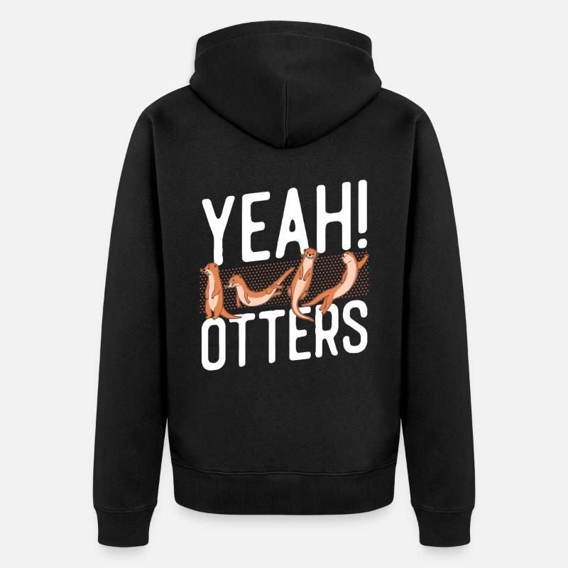 Loutre ! Loutres - Veste à capuche bio Premium Unisexe - noir