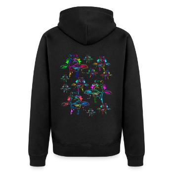 Girafes arc-en-ciel Girafe Enfants Enfant Zoo Animaux - Veste à capuche bio Premium Unisexe - noir - Dos - Nico (187cm)
